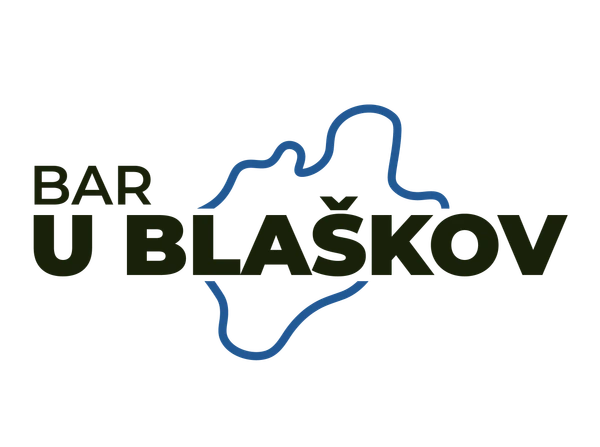 Logo Bar u Blaškov s obrysom Počúvadlianskeho jazera